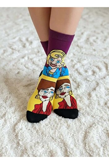 CANMODA Retro Women's Patterned Socks (Suitable for Size 36-44)