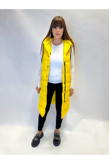IFASTFASHION Women's long quilted vest with Hooded - waterproof model for autumn-winter
