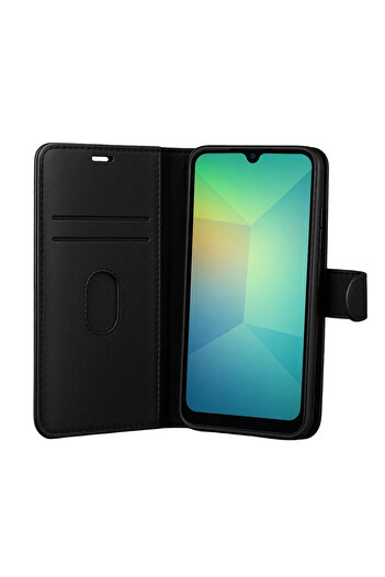 cepmoda Samsung S25 Fe Case with Cover |   Tp Pu Leather Full Protection Wallet Stand Card Holder Case - Black