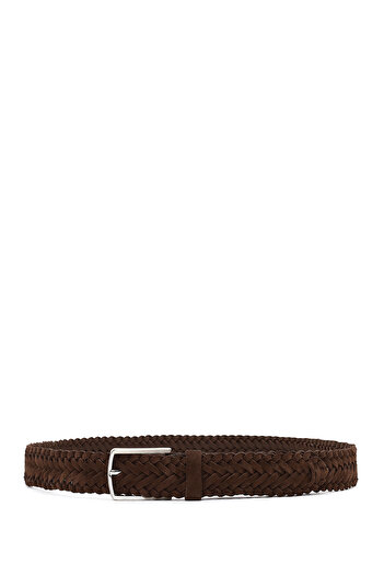 Derimod Men's Brown Knitted Leather Belt 000A2D1306129