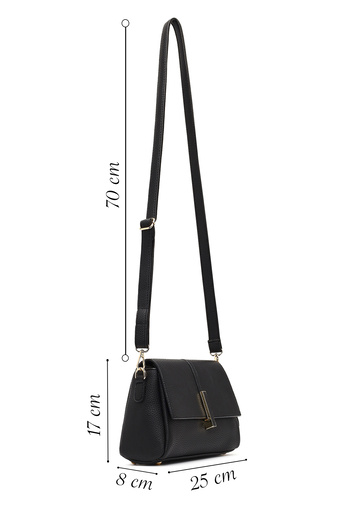 Derimod Women's Black Long Strap Classic Crossbody Bag 25Abd2100Ft