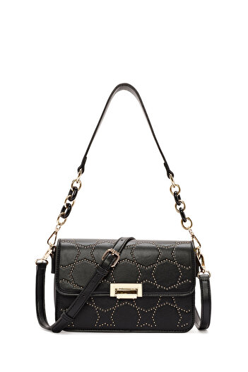 Derimod Women's Black Long Strap Stone Shoulder Bag 25Abd260418