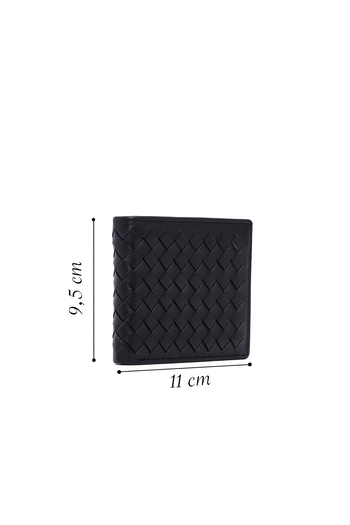 Derimod Men's Black Braided Leather Wallet 000A2D361829