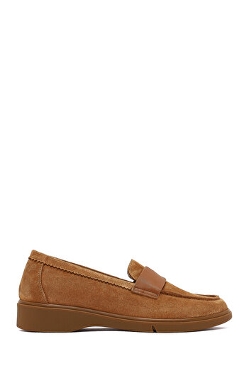 Derimod Women's Tan Suede Leather Comfort Loafer 25Afd154210
