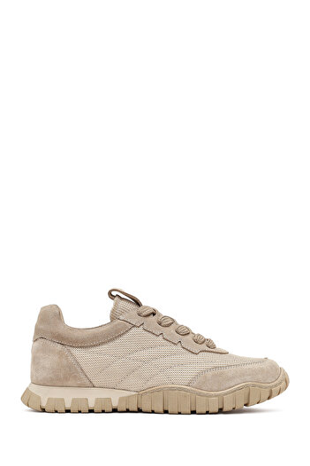 Derimod Women's Beige Lace-Up Leather Sneaker, Winter Sports Shoes 25Afd510914