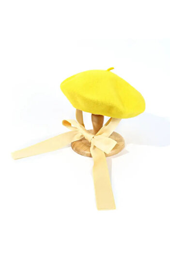 laviyonsa Winter Felt Designer Painter Hat with Ribbon Tie