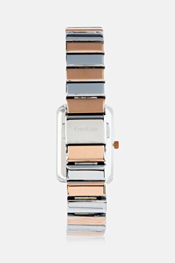 Bebe Women BB3334L/04M Rectangular Stainless Steel Analog Watch 30mm, Multicolor