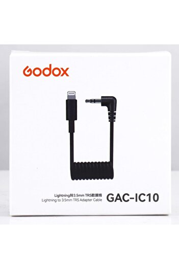 Godox GAC-IC10 Lightning to 3.5mm TRS Adapter Cable Male-to-Male Audio Cable Compatible with iPhone