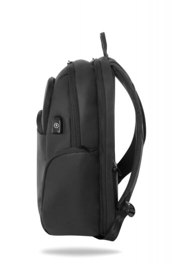 R BAG R-Bag Barel Backpack, black, USB port, laptop compartment, waterproof, size 46 x 30 x 18 cm