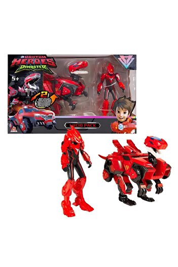 scntoys Dinoster Heroes Lucio Pack - Character Figure and Transforming Dinosaur Set Toy Original Dinosaur
