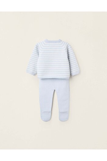 Ziddy Striped Knitted Set for Newborn Boys, Blue