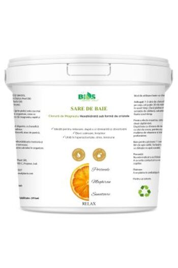 Bios Mineral Plant Bath Salt with Magnesium (Nigari Salt) and Lavender Essential Oil, 2800 g