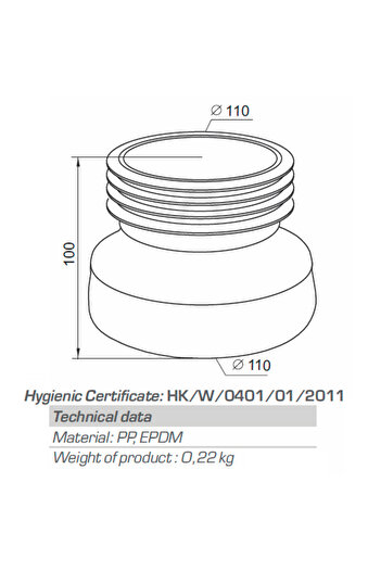 Other Rubber toilet bowl connection 110 mm