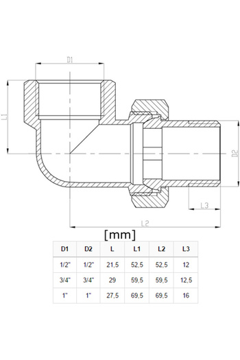 Other Brass angle union 1/2”