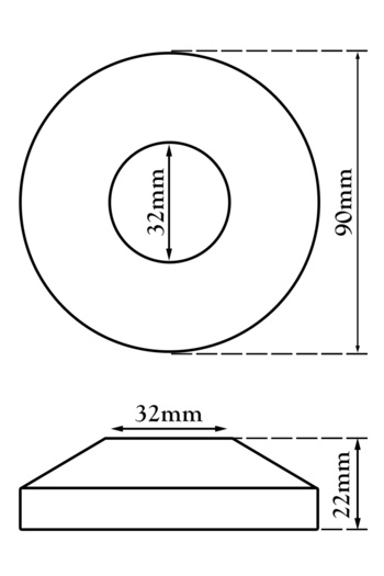 Other Black rosette 32 mm for siphon