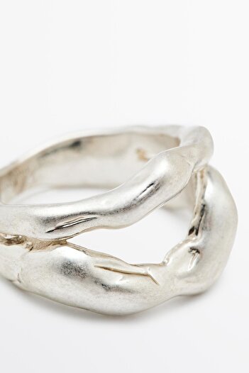 Massimo Dutti Soyut metal yüzük