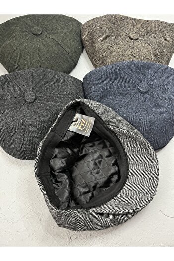 ZERAMİNE Wool Textured Men's Cap – Classic Newsboy Model