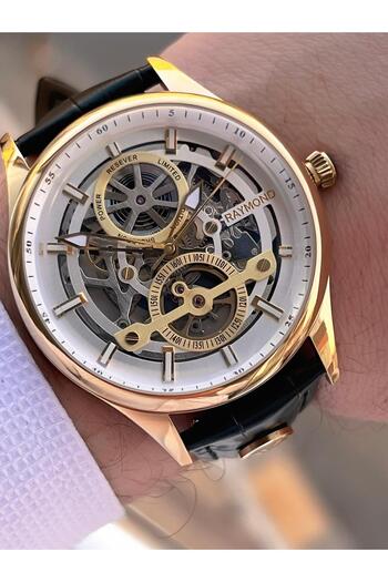 Raymond Special Leather Cord for Engagement and Grooms 2 Years Warranty Automatic Men's Wristwatch+Bracelet Rmd.M9
