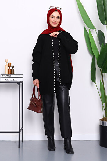 İmajButik Black Pearl Soft Knit Cardigan