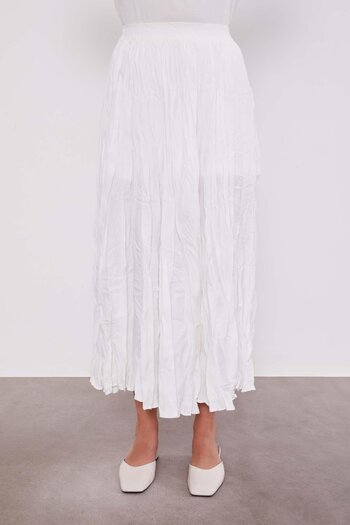 Levidor Ecru Crinkled Model Skirt