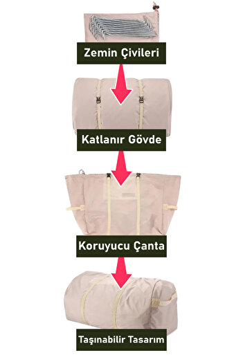 Trend Maison 6 Kişilik 4 Mevsim Şişme Kamp Çadırı 210D Oxford Kumaş