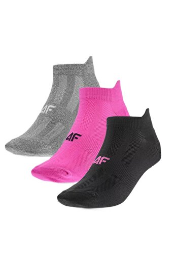4F Set of 3-pair women's cotton multi ankle socks 35/38 EU