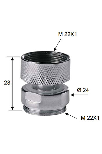 Other Adjustable Aerator Connector F22xM22 Chrome Brass