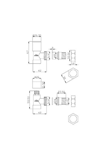 Other Set of 1/2" angle radiator valves, chrome color