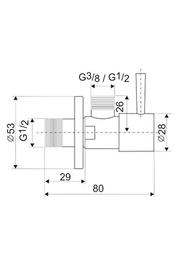 Other Ceramic angle valve 1/2"x3/8"", black
