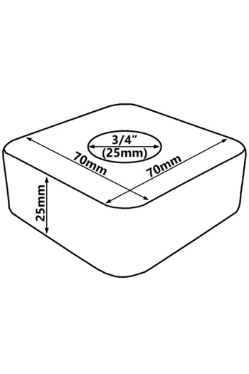 Other Square Chrome-Plated Steel Rosette 3/4", 25mm Height