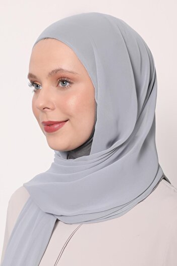 Levidor Gray Large Hijab Chiffon Shawl