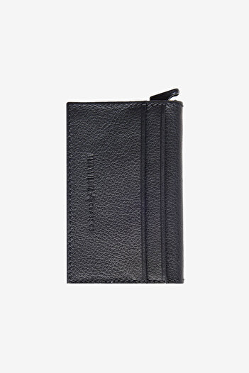 ALTINYILDIZ CLASSICS Men's Black 100% Leather Card Holder