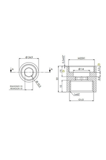 Other Chromed Brass Aerator Adapter F22x1/2"