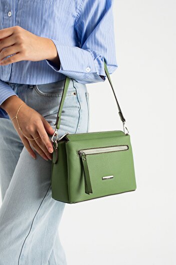 H&D COLLECTİON 7 Compartments, 2 Straps, Shoulder and Crossbody Bag, Lined, Suitable for Daily Use