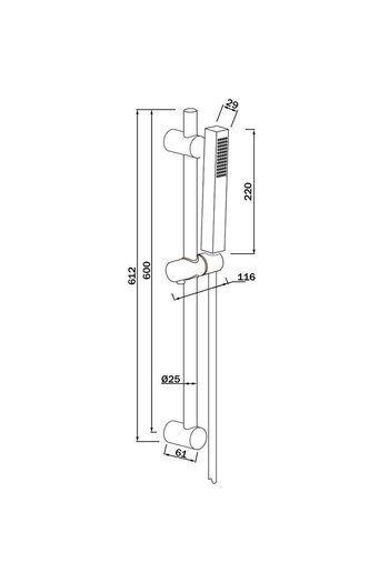 Other Shower set with a bar, handle and hose 150 cm, gold color