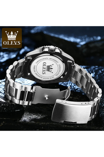 OLEVS Men's Watch Analog Quartz Elegant Business Silver