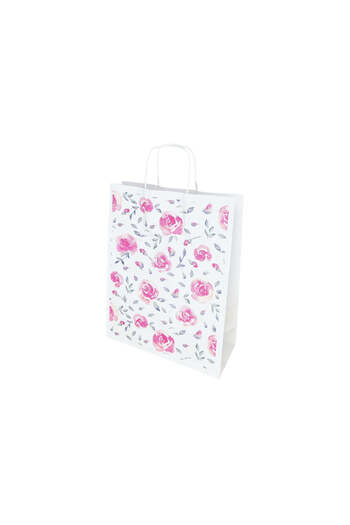 Papette Set of 100 Kraft Paper Bags with Pattern 10 Floral 24 x 31(H) x 10cm