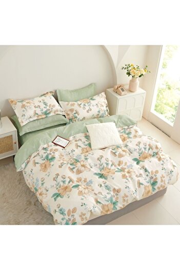 Casa de Vis Double bed linen set, 6 pieces, satin cotton, 220 x 230 cm, multicolor