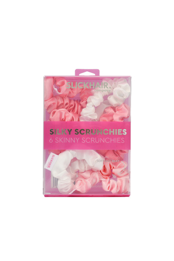 SLICK HAIR SKINNY SILKY SCRUNCHIES SET - Small silk hair ties