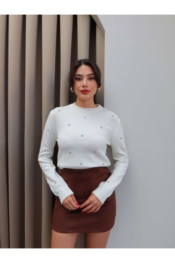 ESRAHELVACI Crew Neck Stone Knitwear Sweater