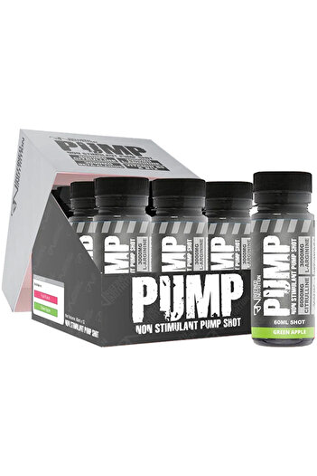 Refined Nutrition Pump Non Stim Enegy Drink, Green Apple, (Box OF 12 Shots)