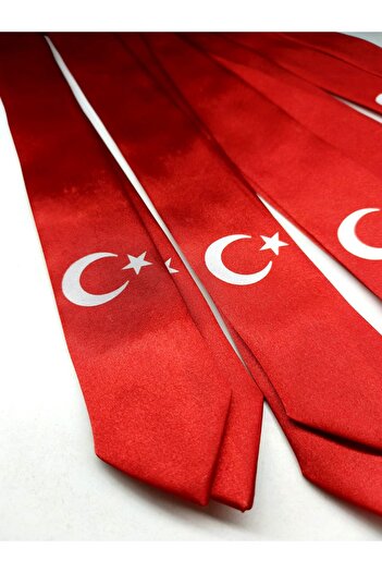 GallanD Tie for 7-8 Year Olds, Special Moon Star Atatürk, Pack of 10, Patterned, Ready to Wear for Boys
