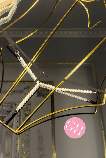 G&H UNDERWEAR Black Full Pearl String