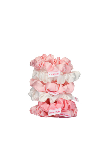 SLICK HAIR SKINNY SILKY SCRUNCHIES SET - Small silk hair ties