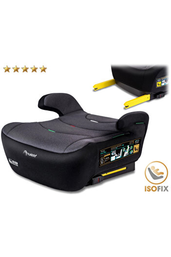 NUKIDO Louis Grey child car booster 125-150 cm with isofix attachment, telescopic connectors with vi system