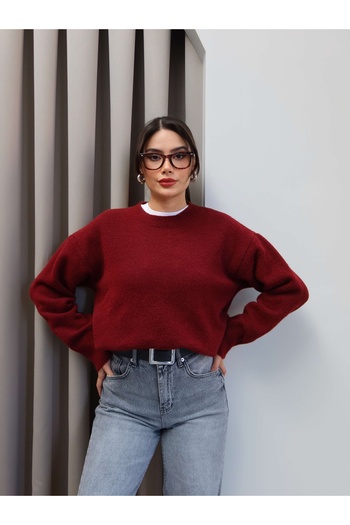 ESRAHELVACI Crew Neck Soft Textured Oversize Sweater