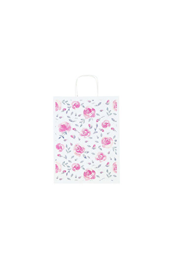 Papette Set of 100 Kraft Paper Bags with Pattern 10 Floral 24 x 31(H) x 10cm