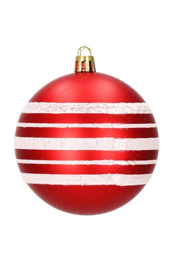 SERSIMO Christmas bauble set, 16 pieces, 8cm, 8 designs, red and white
