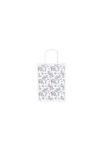 Papette Set of 100 Kraft Paper Bags with Pattern 16 Floral 18 x 24(H) x 7cm
