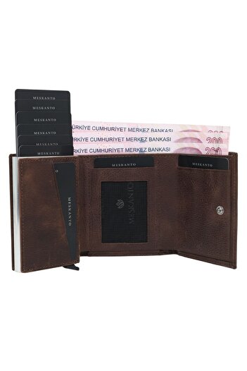 Meskanto Genuine Leather Mechanism Wallet